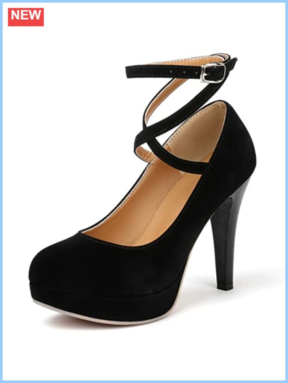 Vintage Platform Pumps with Ankle Strap High Heels for Women Dressy Party Shoes